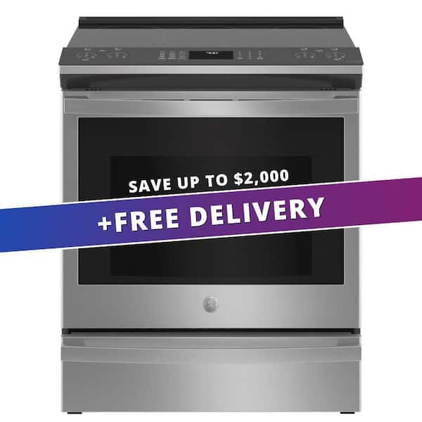 Profile 30 in. 5 Burner Element Smart Slide-In Electric Range in Fingerprint Resistant Stainless w/ Convection, Air Fry