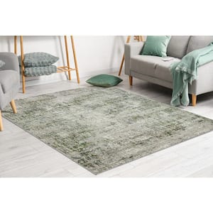 Green 5 ft. x 8 ft. Livigno 1241 Transitional Striated Area Rug