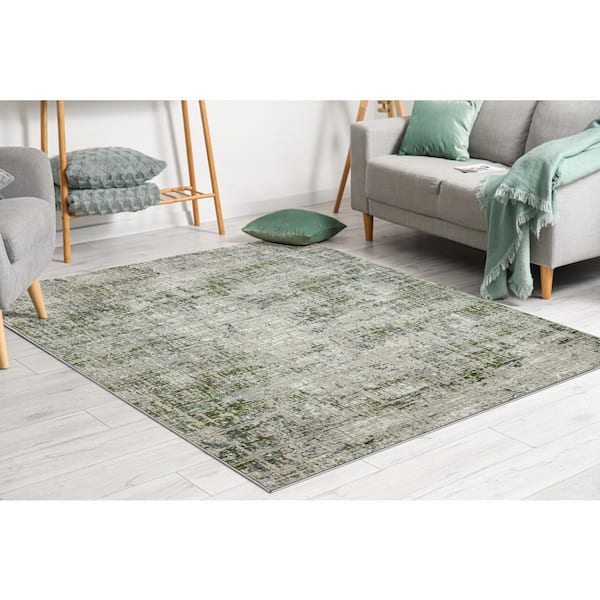 RADICI USA Green 8 ft. x 10 ft. Livigno 1241 Transitional Striated Area Rug