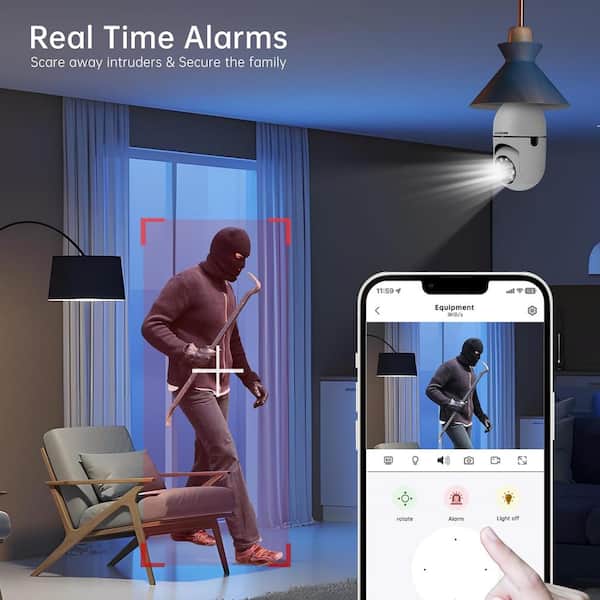 Codnida 3MP Security Camera Outdoor 2 Pack, IP CCTV Camera Systems With 24/7 Recording, Color Night Vision, PIR Human Detection, Sound And Light