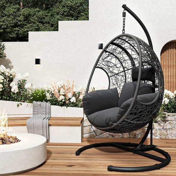 Wicker Designer Swing Chair Runesay Patio Outdoor Indoor Natural