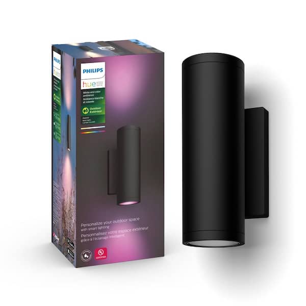 Philips Hue Appear Outdoor Smart Color Changing Wall Light Lantern with Integrated LED (1-Pack)