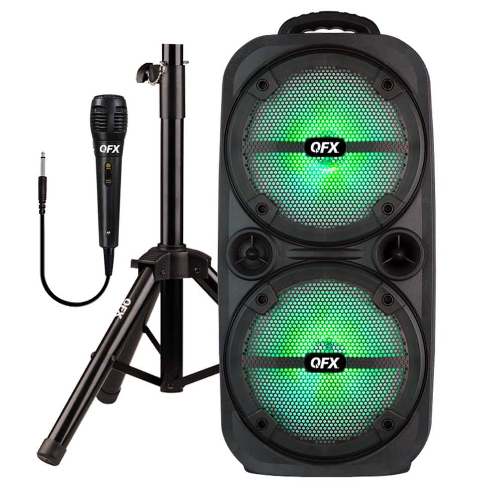 UPC 606540040287 product image for Portable Bluetooth True Wireless Speaker with LEDs, Microphone, and Stand, Black | upcitemdb.com