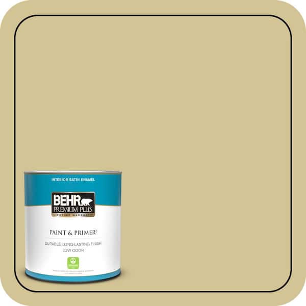 BEHR PREMIUM PLUS 1 qt. #M310-4 Almondine Satin Enamel Low Odor ...