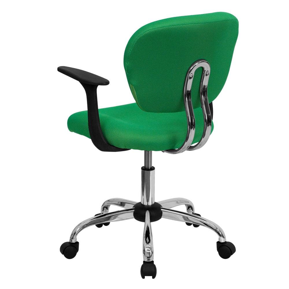 Bright Green Mesh Mid-Back Task Chair with Chrome Base