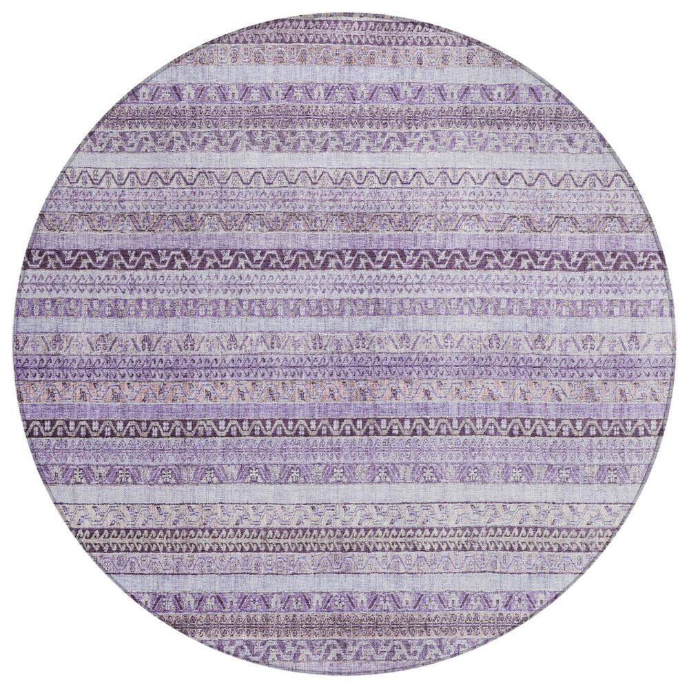 Chantille Machine Washable Indoor/Outdoor Abstract ACN2742 Lavender 8 ft. x 8 ft. Round Rug price history on PriceWatchPro