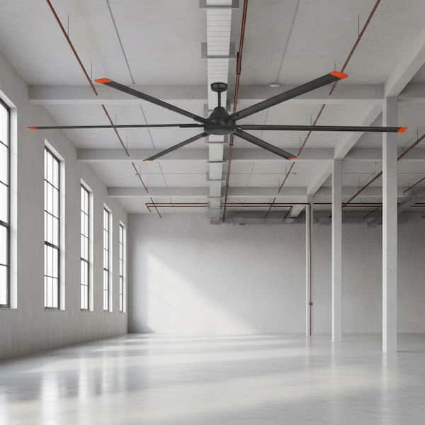 High Velocity 10 ft. Indoor/Outdoor Matte Black Ceiling Fan with Wall Control Included