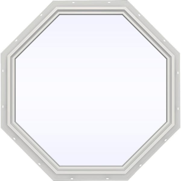 47.5 in. x 47.5 in. V-4500 Series White Vinyl Fixed Octagon Geometric Window w/ Low-E 366 Glass