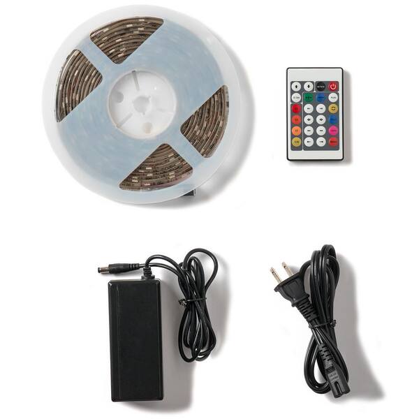 Newhouse Lighting 16.4 ft. Digital RGB Under Cabinet Flexible Tape Light, Power Supply and Remote Included