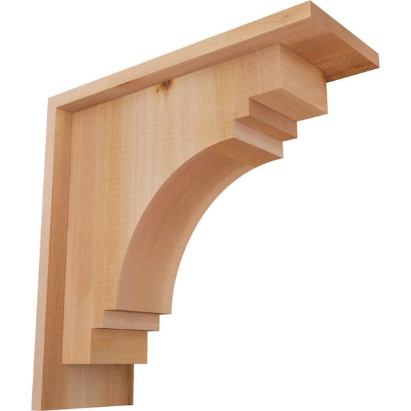 Ekena Millwork 5-1/2 in. x 14 in. x 14 in. Western Red Cedar Pescadero Smooth Corbel with Backplate