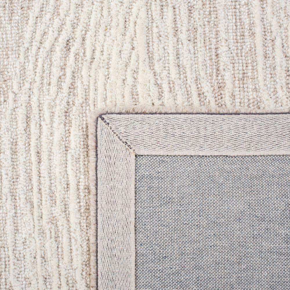 Ivory Elegance 6' Square Hand-Tufted Wool Area Rug