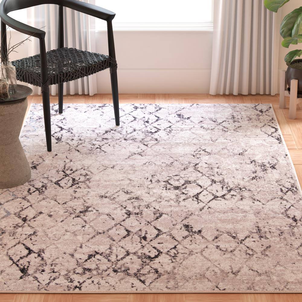 Amelia 11' Square Gray Synthetic Stain-Resistant Area Rug
