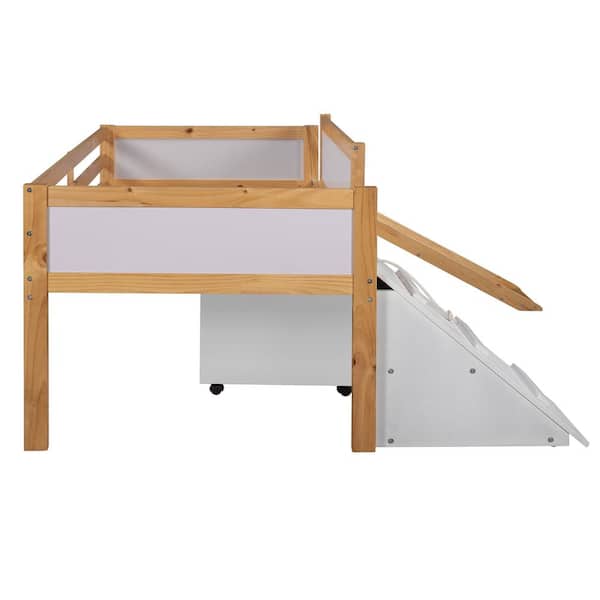 JASMODER 81.6 in. W Beige Twin Frame Platform Bed