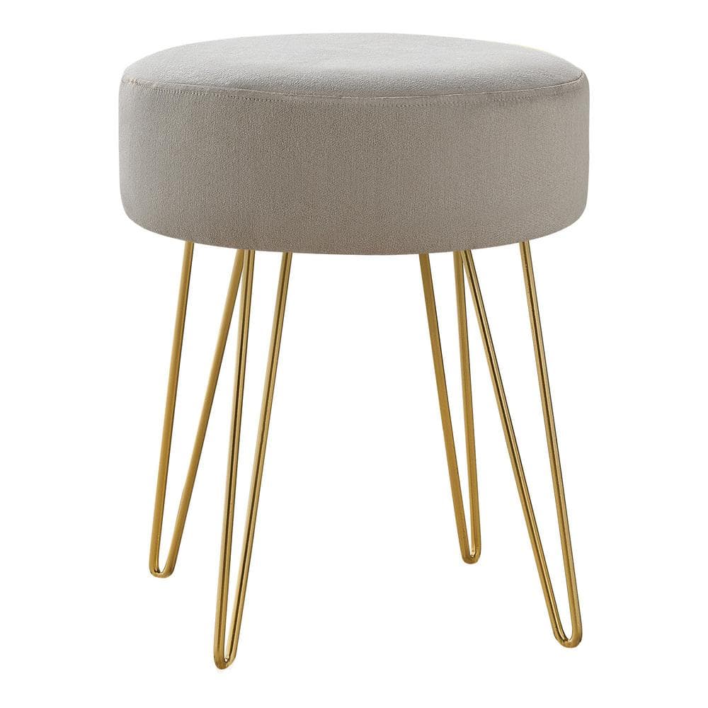 Amelia Beige Velvet Round Accent Small (Under 22 in.) Ottoman price history on PriceWatchPro