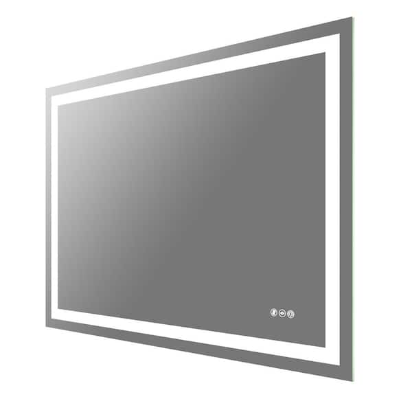 BWE 48 in. W x 36 in. H Rectangular Frameless LED Light Anti-Fog Wall Bathroom Vanity Mirror Super Bright