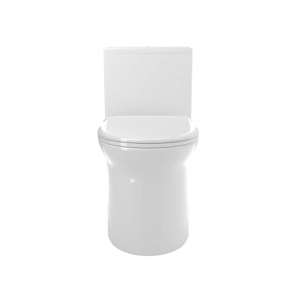 12 in. 1-Piece 1.1/1.6 GPF Dual Flush Elongated Toilet, Comfort Height Super Quite Flushing in White Seat Included