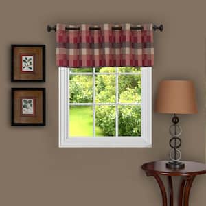 Harvard 14 in. L Polyester/Cotton Window Curtain Valance in Burgundy