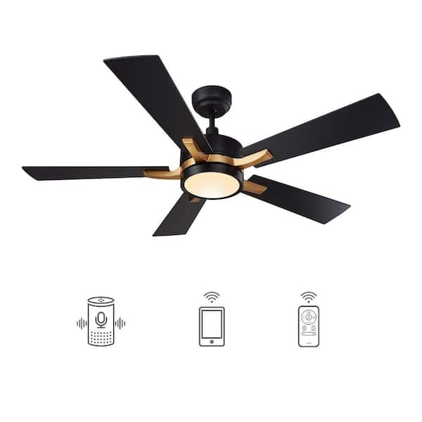 Apex 52 in 5-Blade LED WiFi Smart Ceiling Fan with Light Remote