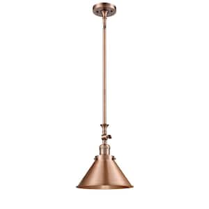 Briarcliff 1-Light Antique Copper Cone Pendant Light with Antique Copper Metal Shade