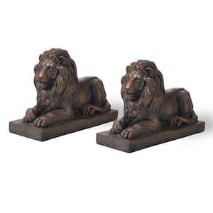 21.5 in. L MGO Lying Guardian Lion Statue (Set of 2)
