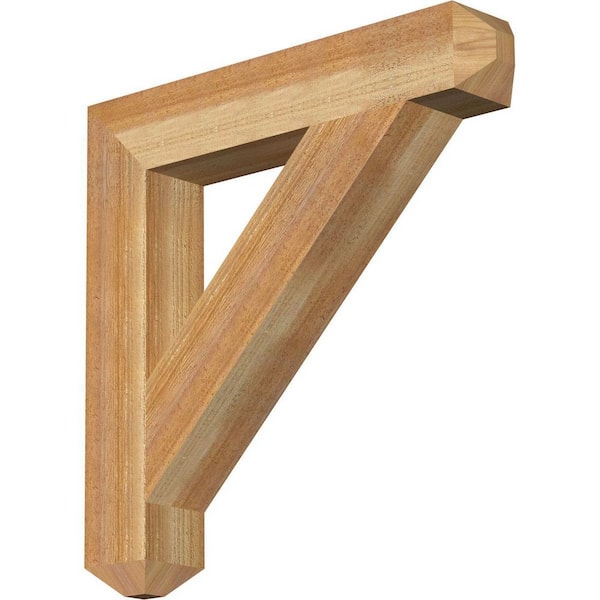 Ekena Millwork 4 in. x 24 in. x 24 in. Western Red Cedar Traditional Craftsman Rough Sawn Bracket