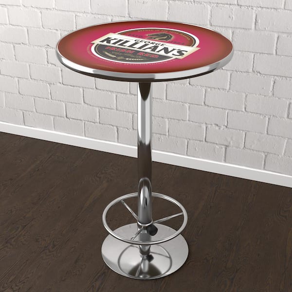 Unbranded Killians Beer 3-Piece Round Acrylic Top Chrome Bar Table Set (Seats-2)