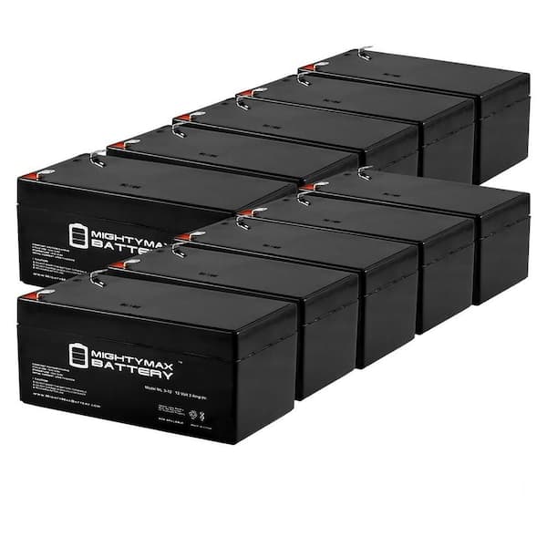 MIGHTY MAX BATTERY ML3-12 Replacement  for UB1234 12V 3.4AH Sealed Lead Acid Battery F1 TT - 10 Pack