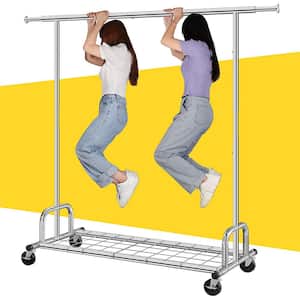 Chrome Metal Adjustable Garment Clothes Rack 51 in. W x 70 in. H