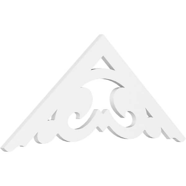 Ekena Millwork 1 in. x 48 in. x 20 in. (10/12) Pitch Preston Gable Pediment Architectural Grade PVC Moulding