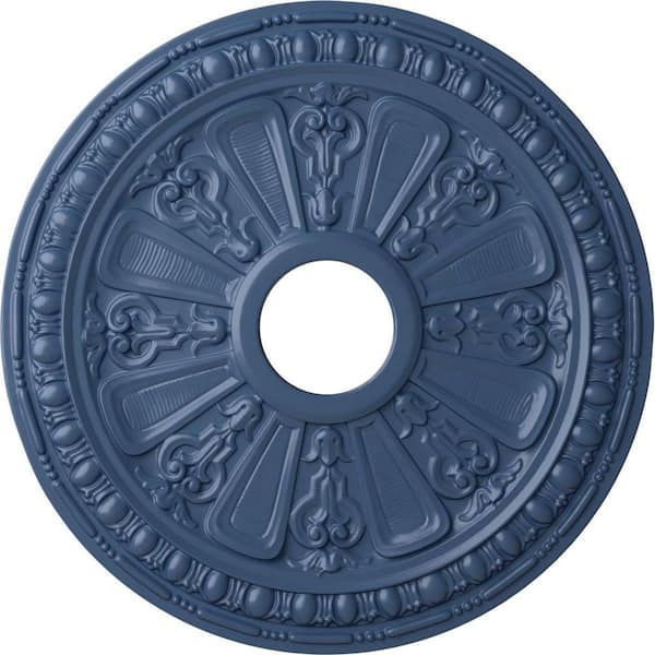 Ekena Millwork 1-1/8" x 18-1/8" x 18-1/8" Polyurethane Raymond Ceiling Medallion, Hand-Painted Americana