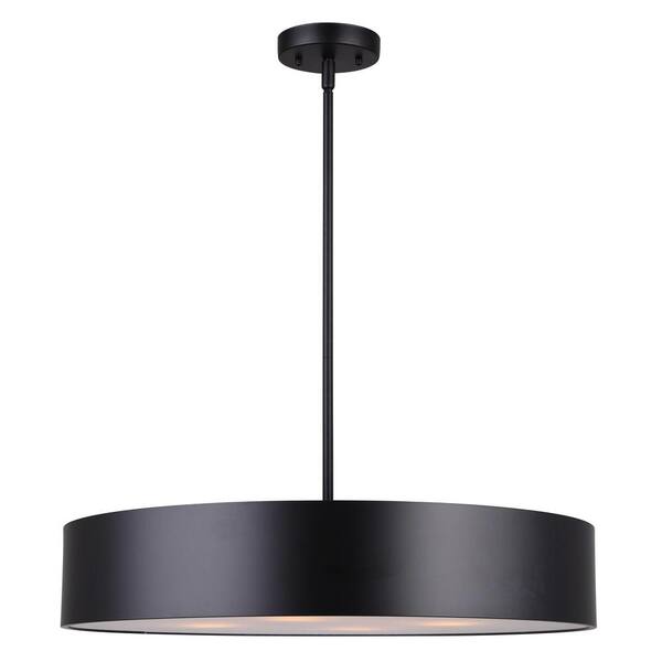 CANARM Dexter 4-Light Matte Black Pendant Light with Metal Shade ...