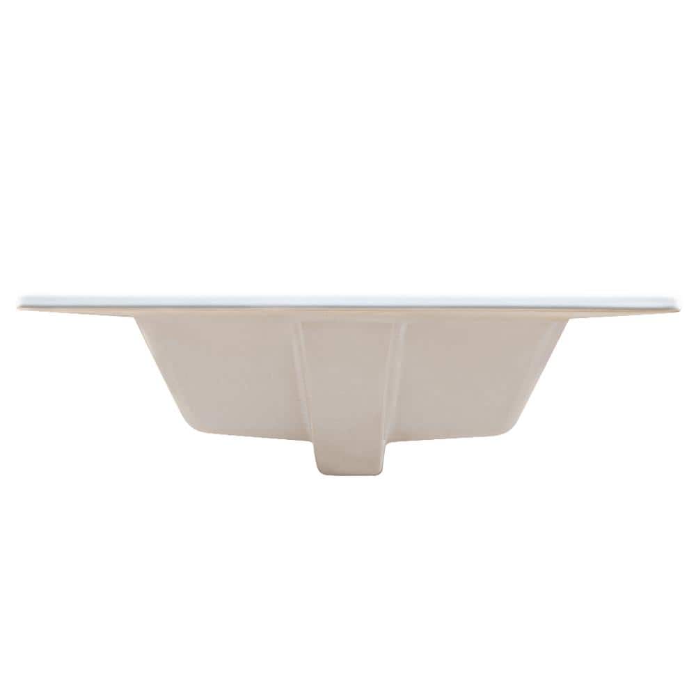 21'' x 18'' White Rectangular Ceramic Drop-In Bathroom Sink with Overflow