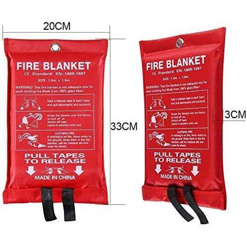 EKIEUDL - 3.3 x 3.3 ft. Fire Blankets Fiberglass Retardant, Flame Suppression Tool, Emergency Survival Kit Durable (4-Pack)