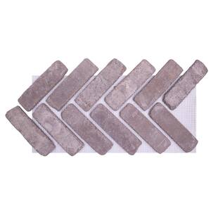 28 in. x 12.5 in. x 1/2 in. (8.7 sq. ft.) Brickwebb Herringbone Rushmore Thin Brick Sheets (Box of 5-Sheets)