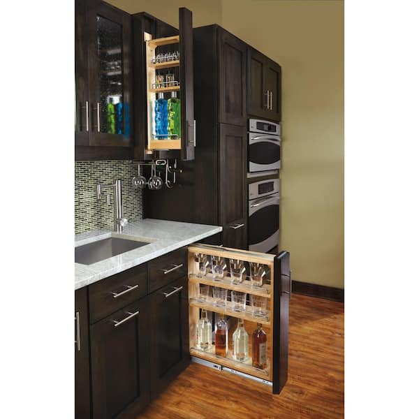 Details about   Rev-A-Shelf 432-BF-3C 3" Cabinet Base Filler Pullout Organizer 2 Pack Maple 