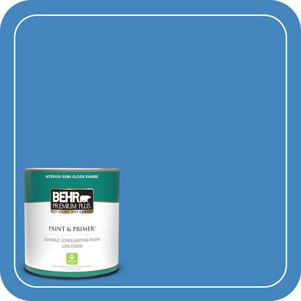 BEHR PREMIUM PLUS 1 qt. #560B-6 Warm Spring Semi-Gloss Enamel Low Odor Interior Paint & Primer