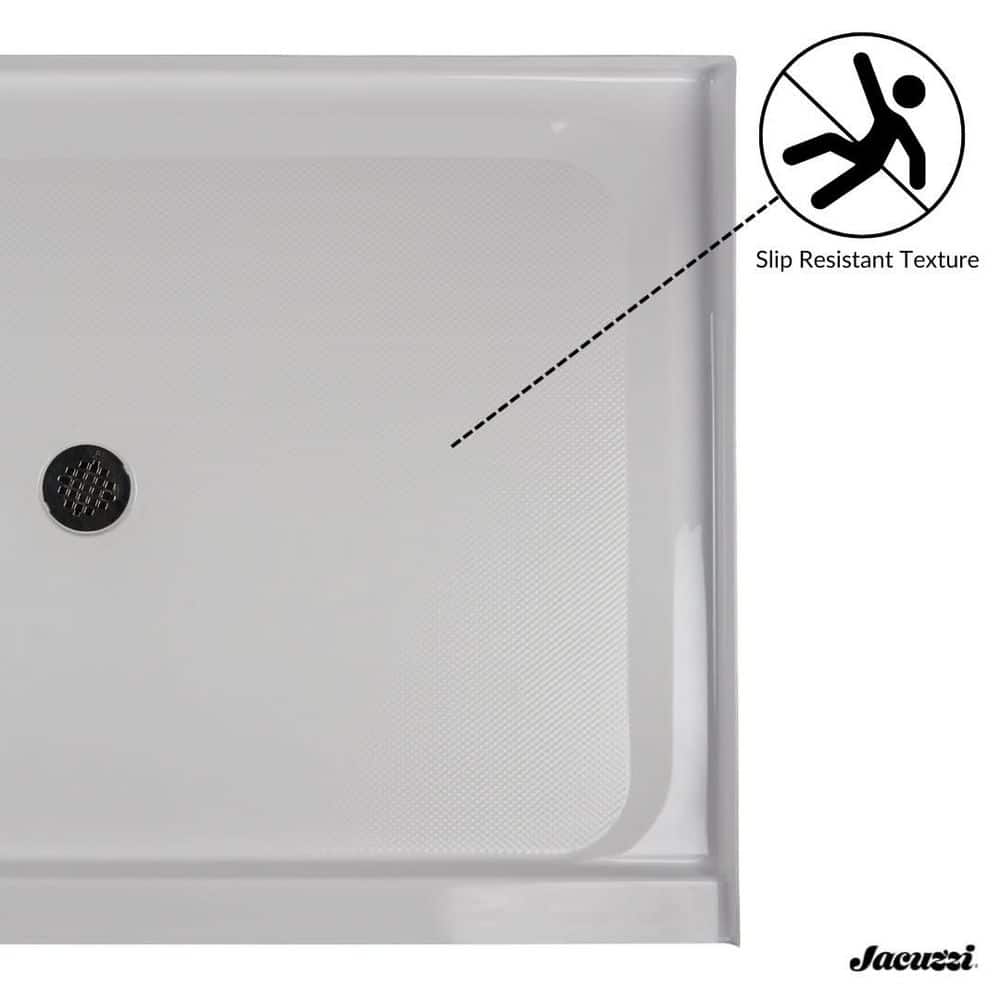 Oyster Gloss Finish Square Shower Base with Round Drain