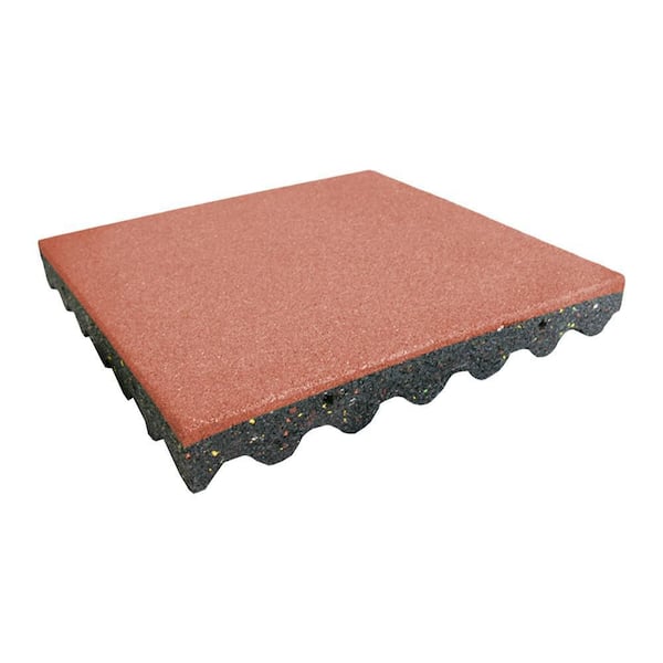 Eco-Safety 2.5 in. x 1.62 ft. W x 1.62 ft. L Terra Cotta Rubber Interlocking Flooring Tiles (10.56 sq. ft.)(4-Pack)