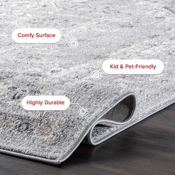 nuLOOM Essa Vintage 4 ft. x 6 ft. Light Gray Area Rug ACSD05A-406