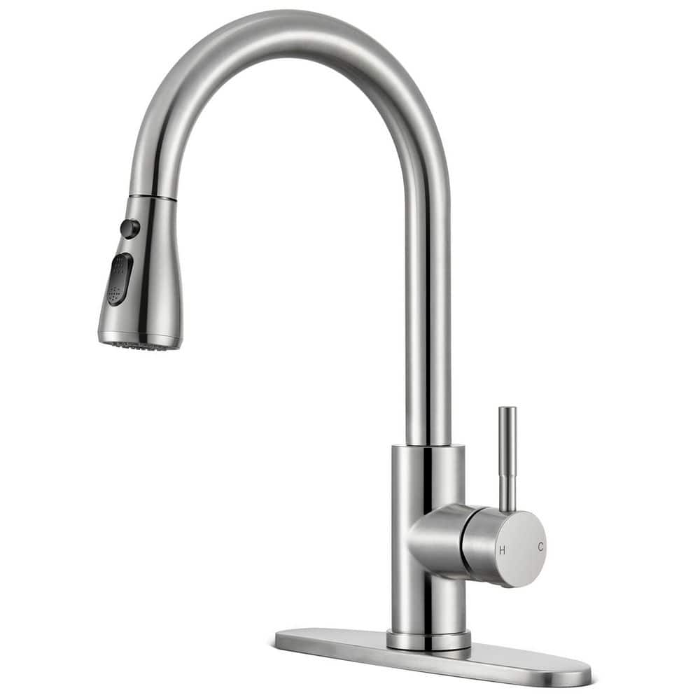 Brushed Nickel 14 in. H Pull Down Sprayer Kitchen Faucet with Advanced Spray Faucet 360° Spout Swivel price history on PriceWatchPro