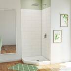 DreamStone 36 in. L x 36 in. H W x 84 in. H Corner Shower Kit with Shower Wall and Shower Pan in Modern White