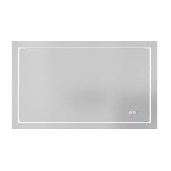 Unbranded 40 in. W x 24 in. H Rectangular Frameless Anti-Fog Wall Bathroom Vanity Mirror in Sliver