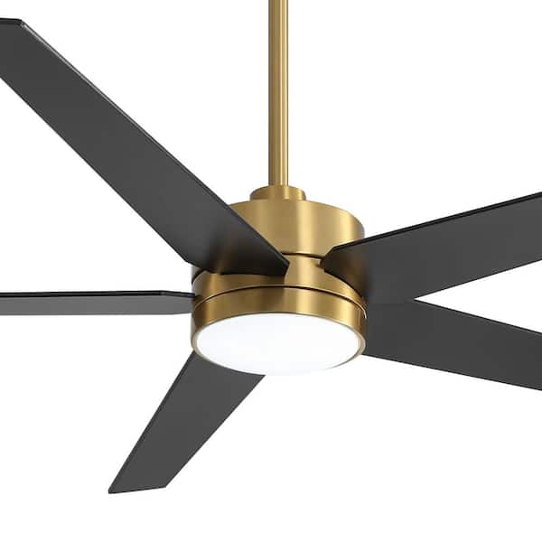 Barnn 65 in. Black Ceiling Fan with 5 Plywood Blades, 6-Speed DC Motor, 3-Color Light, Remote with Memory Function
