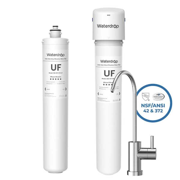 17UBW-UF Under Sink Water Filter System, with Dedicated Brushed Nickel Faucet, Extra RF17W-UF Replacement Filter
