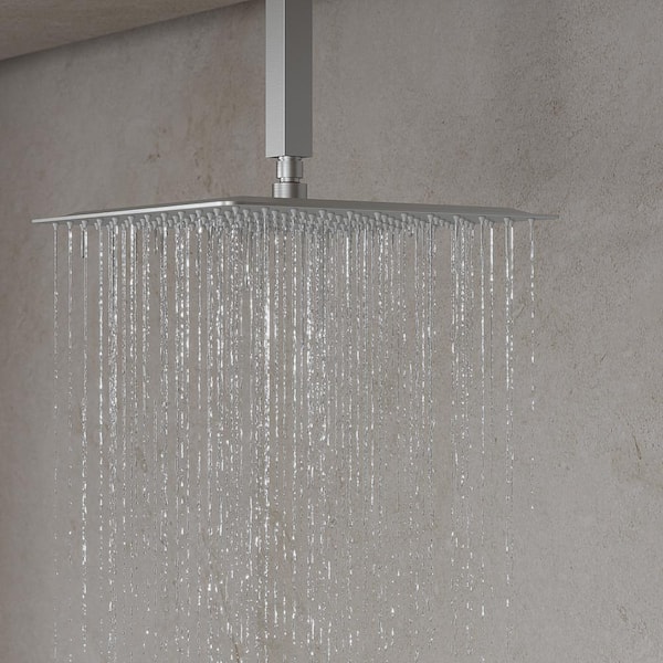 GRANDJOY Smart Temperature Grain with Valve 2-Spray Wall Mount 5 in. Tub and Shower Faucet 2.5 GPM in Brushed Nickel