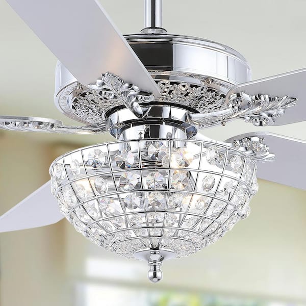 Crystal Dome Shade Led Ceiling Fan