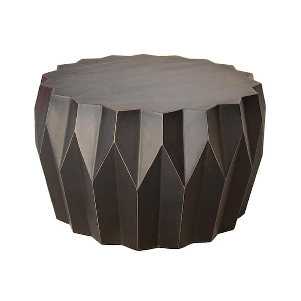 HomeRoots 29 in. Black Round Wood Coffee Table