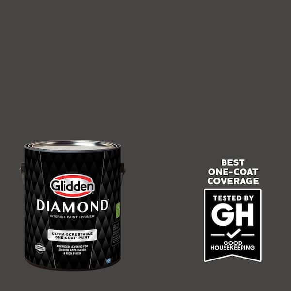 Glidden Diamond 1 gal. PPG1011-7 Onyx Semi-Gloss Interior Paint with Primer