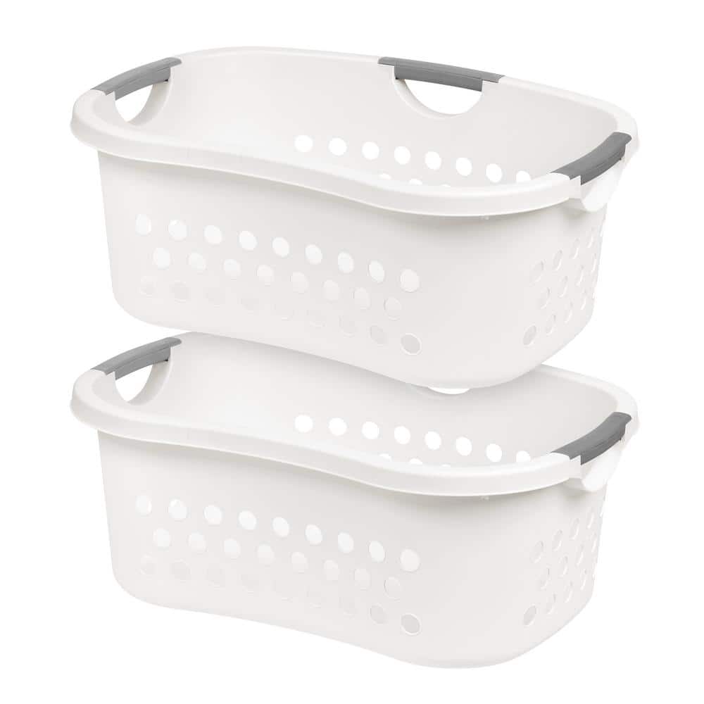 IRIS Comfort Carry Laundry Basket in White (2Pack) 580011 The Home Depot