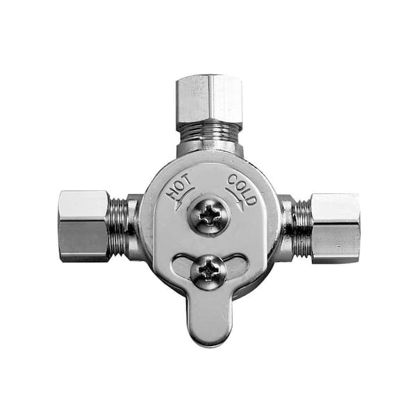 SLOAN Mix60A, 3326009, Optima Faucet Mixer Below Deck Mechanical Water Mixing Valve, Polished Chrome